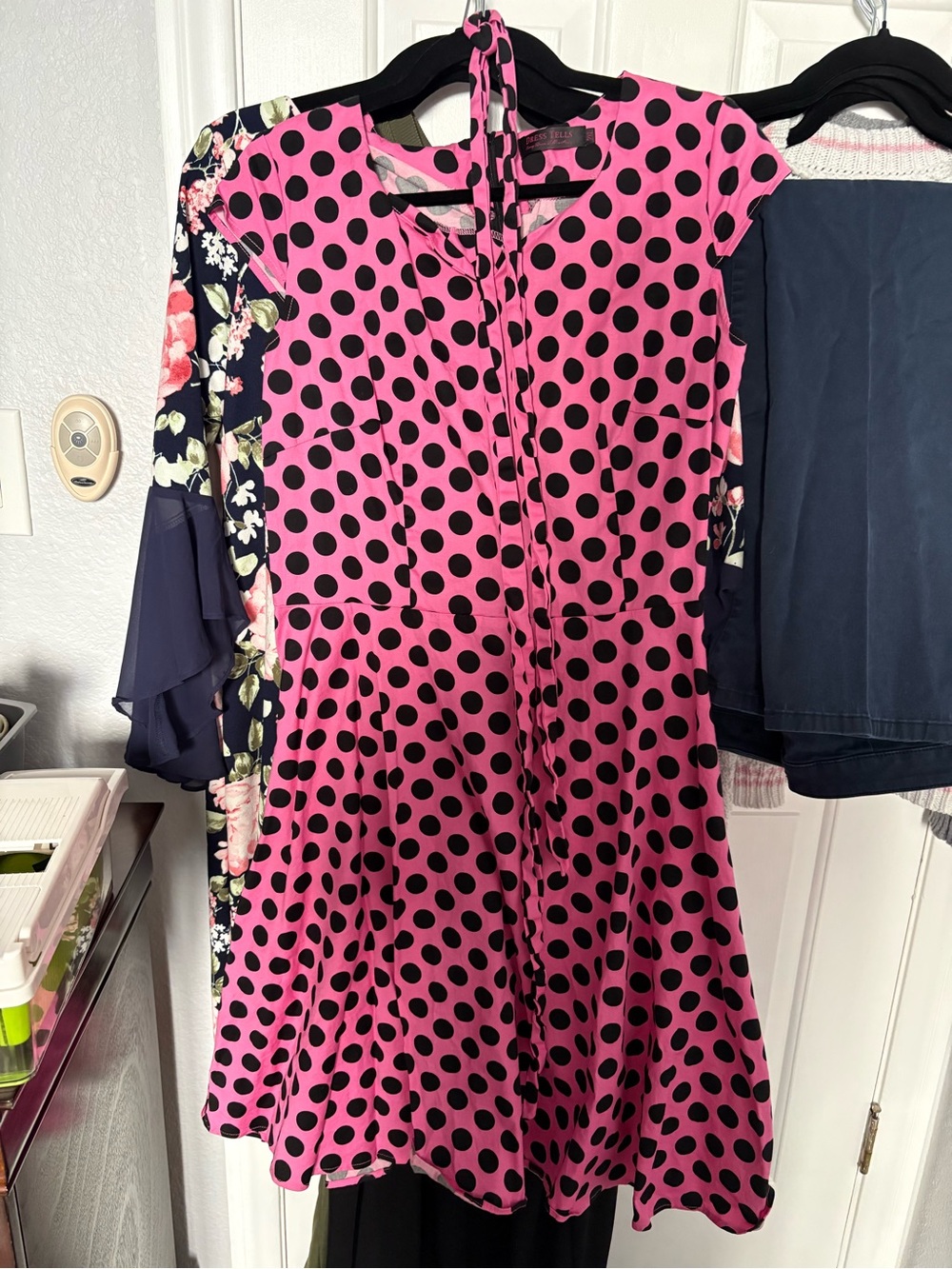Pink & Black Polka Dot Dress